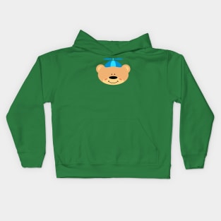 Teddy bear with Propeller Cap Kids Hoodie